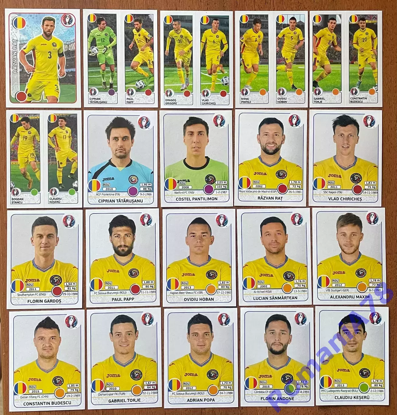 Футбол.Наклейки.Румунія .Panini UEFA Euro France 2016