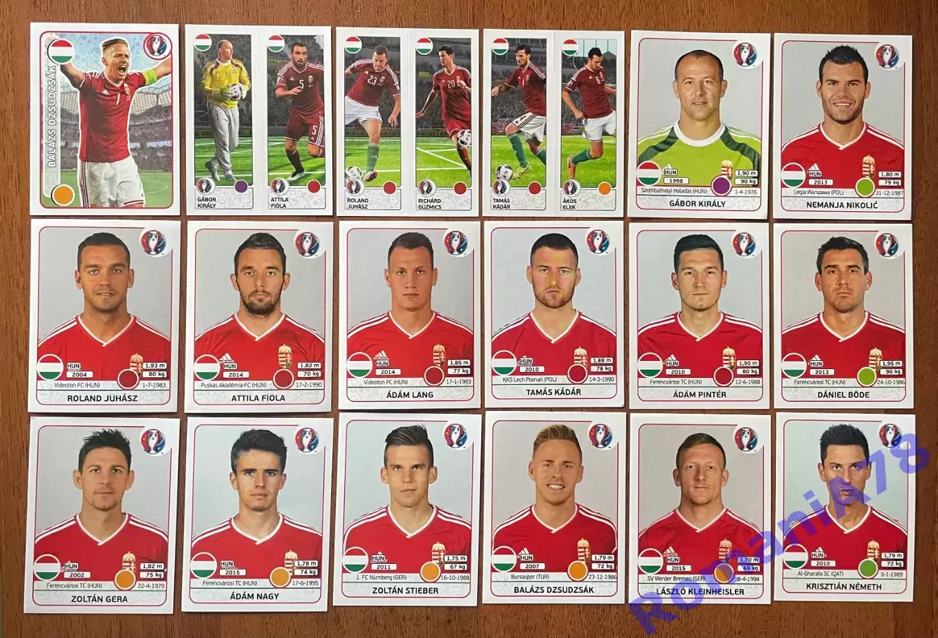Футбол.Наклейки.Угорщина .Panini UEFA Euro France 2016