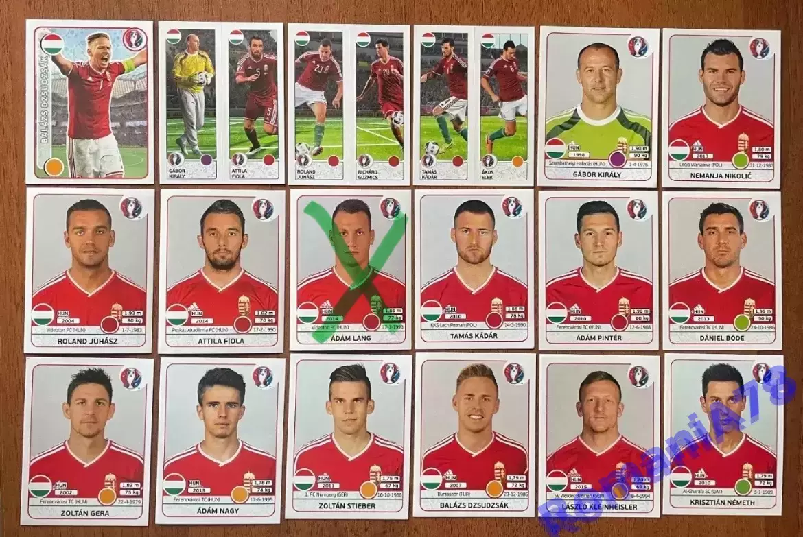 Футбол.Наклейки.Угорщина .Panini UEFA Euro France 2016
