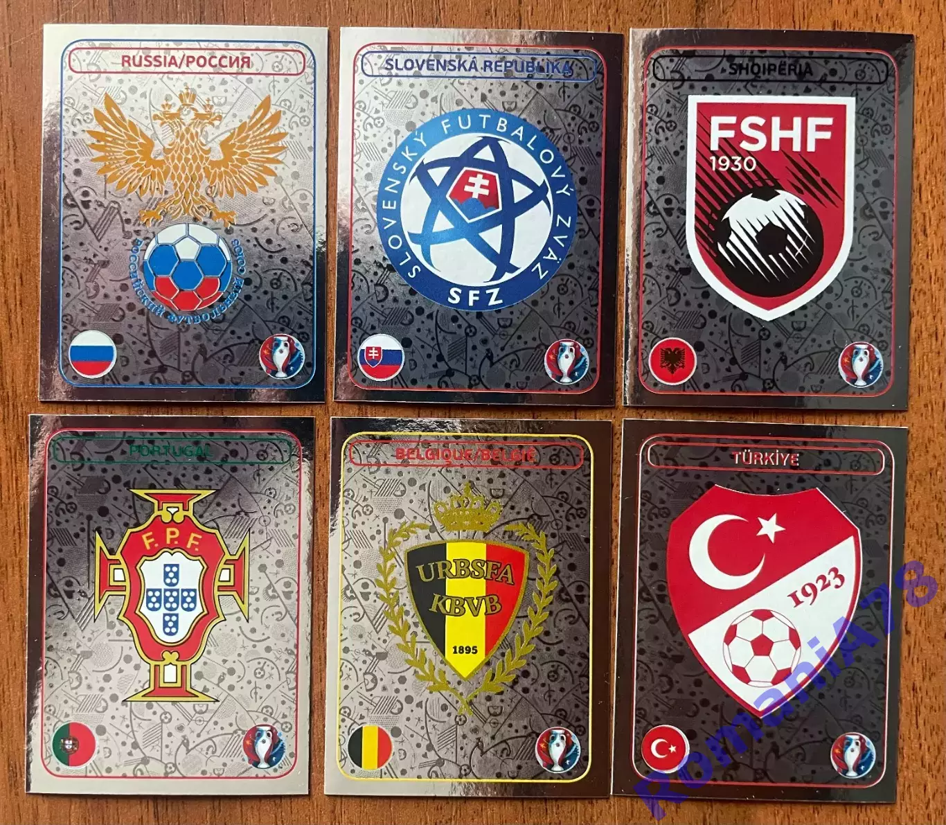 Футбол.Наклейки.Емблеми.Panini UEFA Euro France 2016