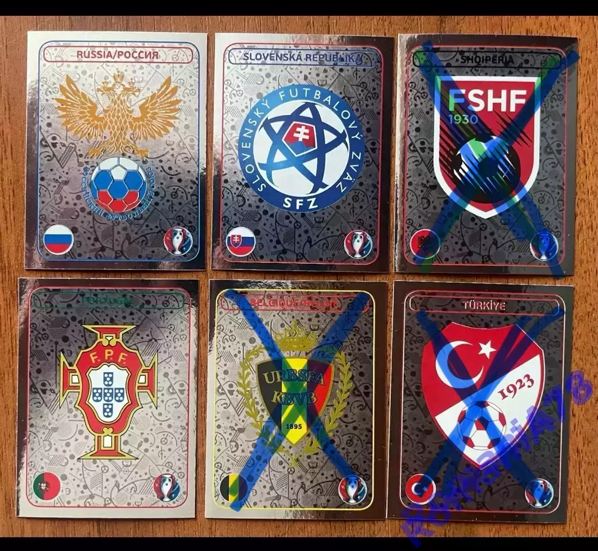 Футбол.Наклейки.Емблеми.Panini UEFA Euro France 2016