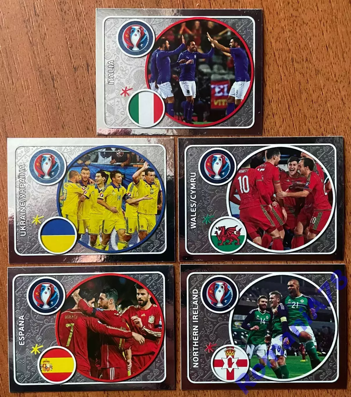 Футбол.Наклейки.Команди.Panini UEFA Euro France 2016