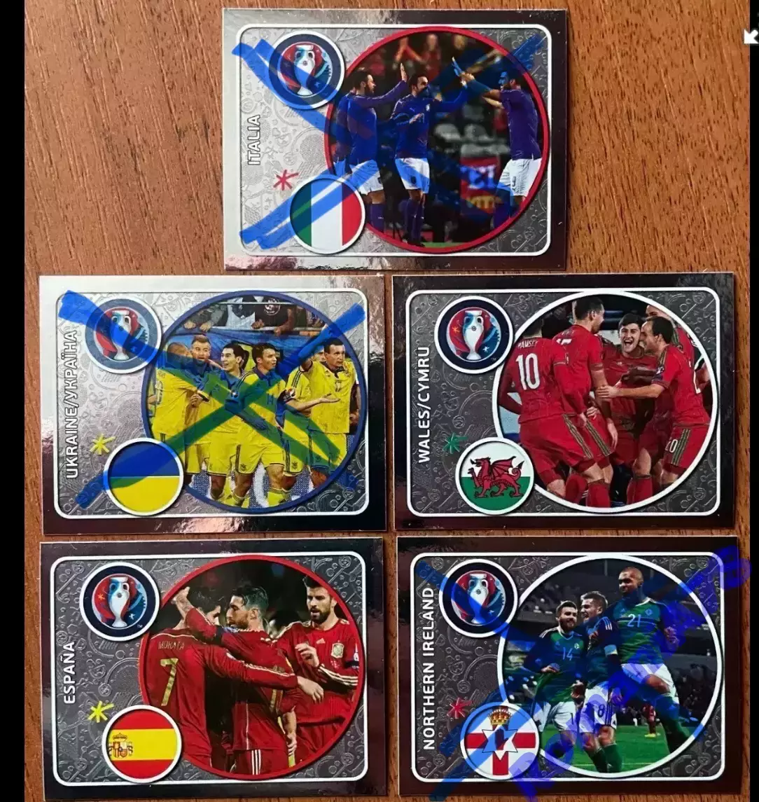 Футбол.Наклейки.Команди.Panini UEFA Euro France 2016