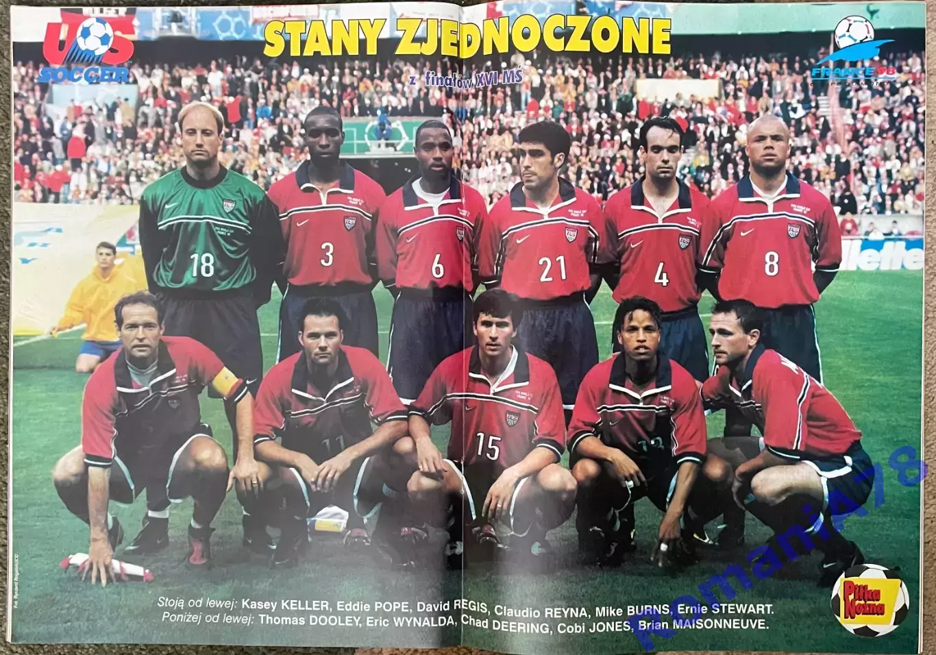 Журнал. Футбол Pilka Nozna N50/1998 Постер США,Наката 1