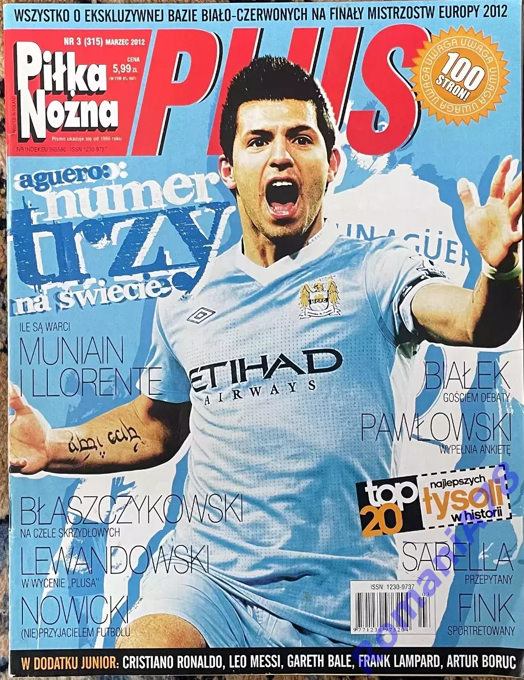 Журнал. Pilka Nozna Plus N3/2012.Постер Агуэро, Бэйл.