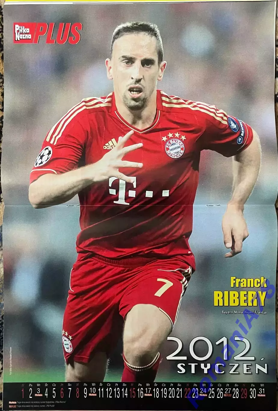 Футбол . Pilka Nozna Plus N1/2012.Постер Рібері, Балотеллі,Камінскі. 1