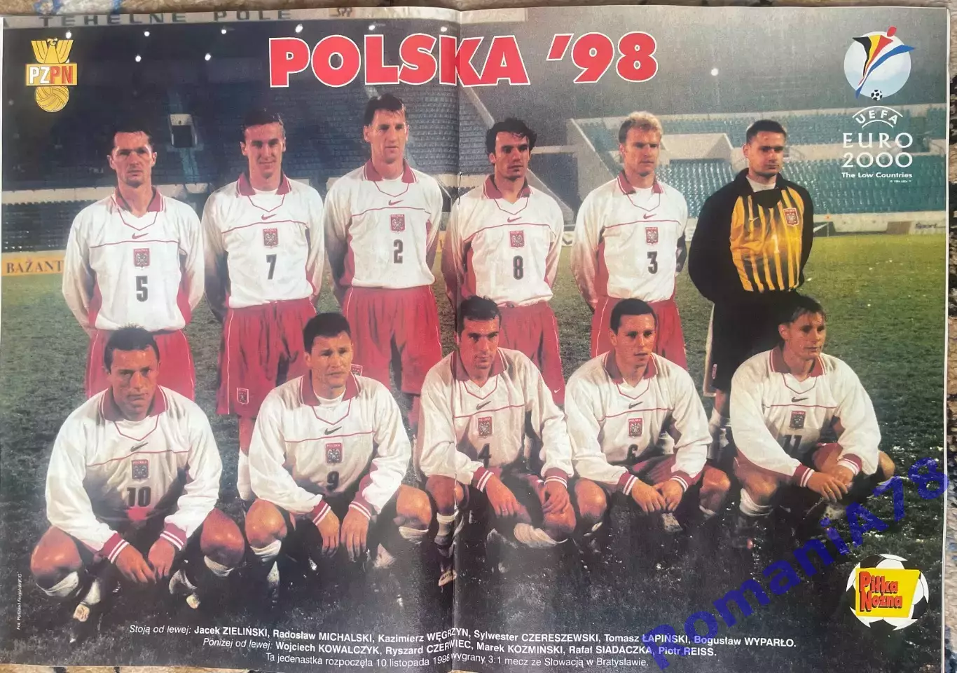 Журнал. Футбол Pilka Nozna N47/1998.Постер Польща,Жинола. 1