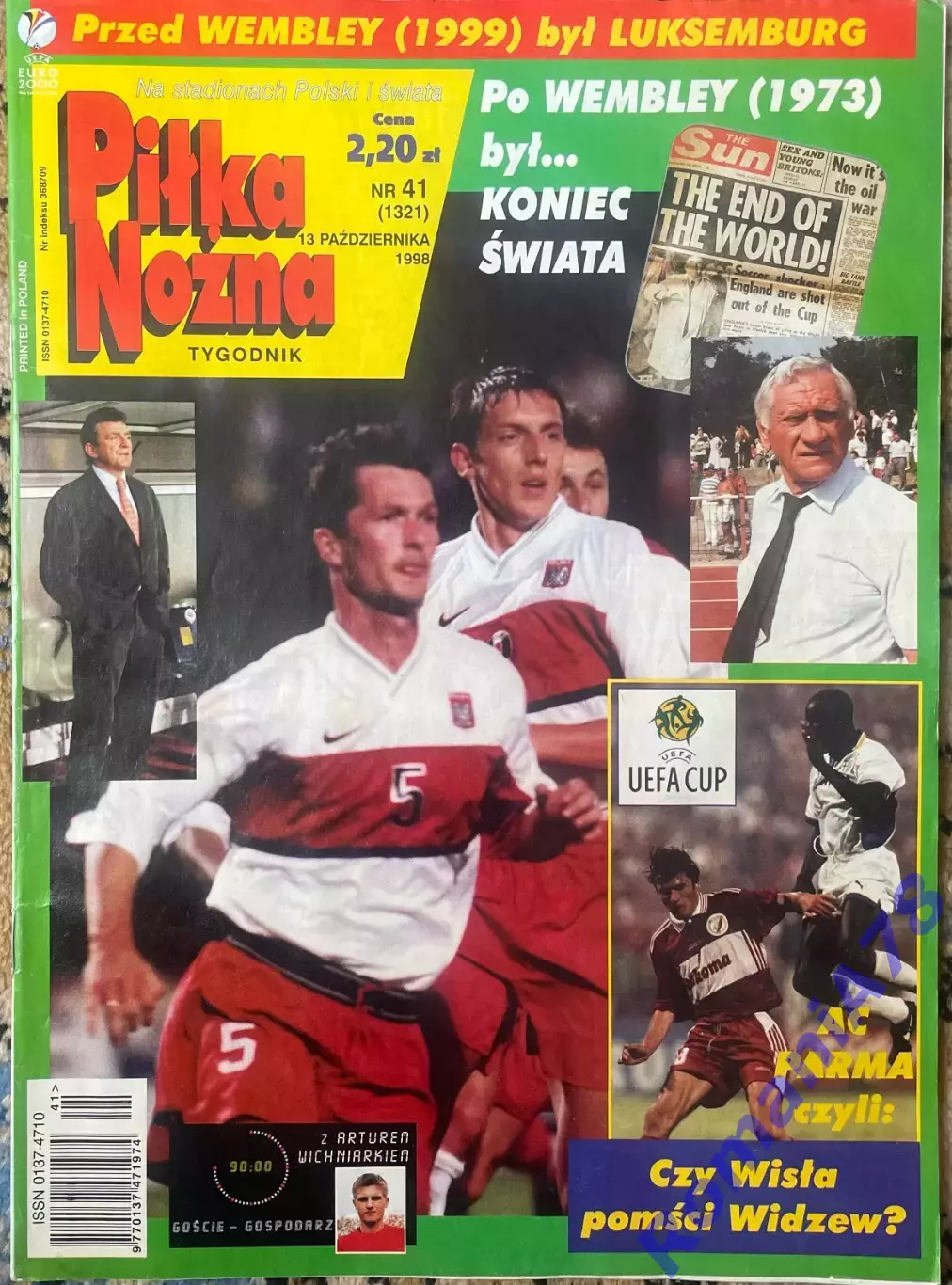 Журнал. Футбол Pilka Nozna N41/1998.Постер Італія,Креспо.