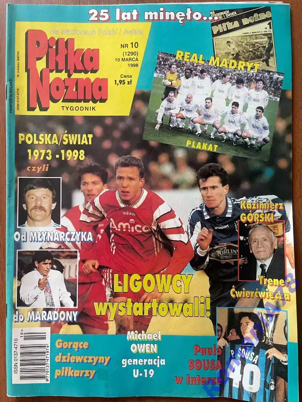 Журнал. Футбол Pilka Nozna N10/1998.Постер Реал,Хелмер.
