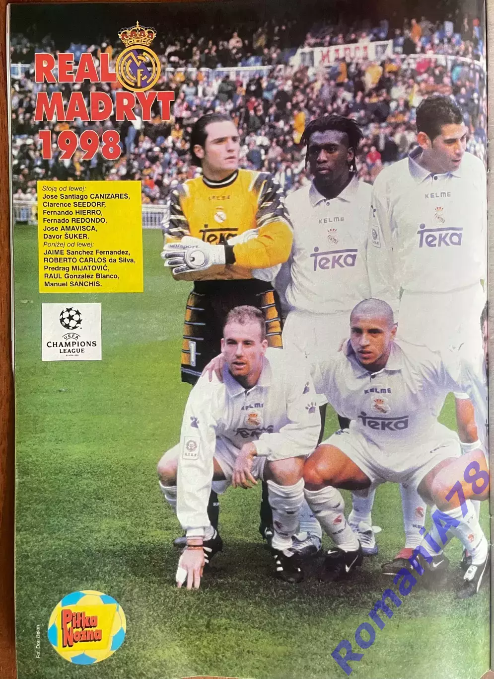 Журнал. Футбол Pilka Nozna N10/1998.Постер Реал,Хелмер. 1