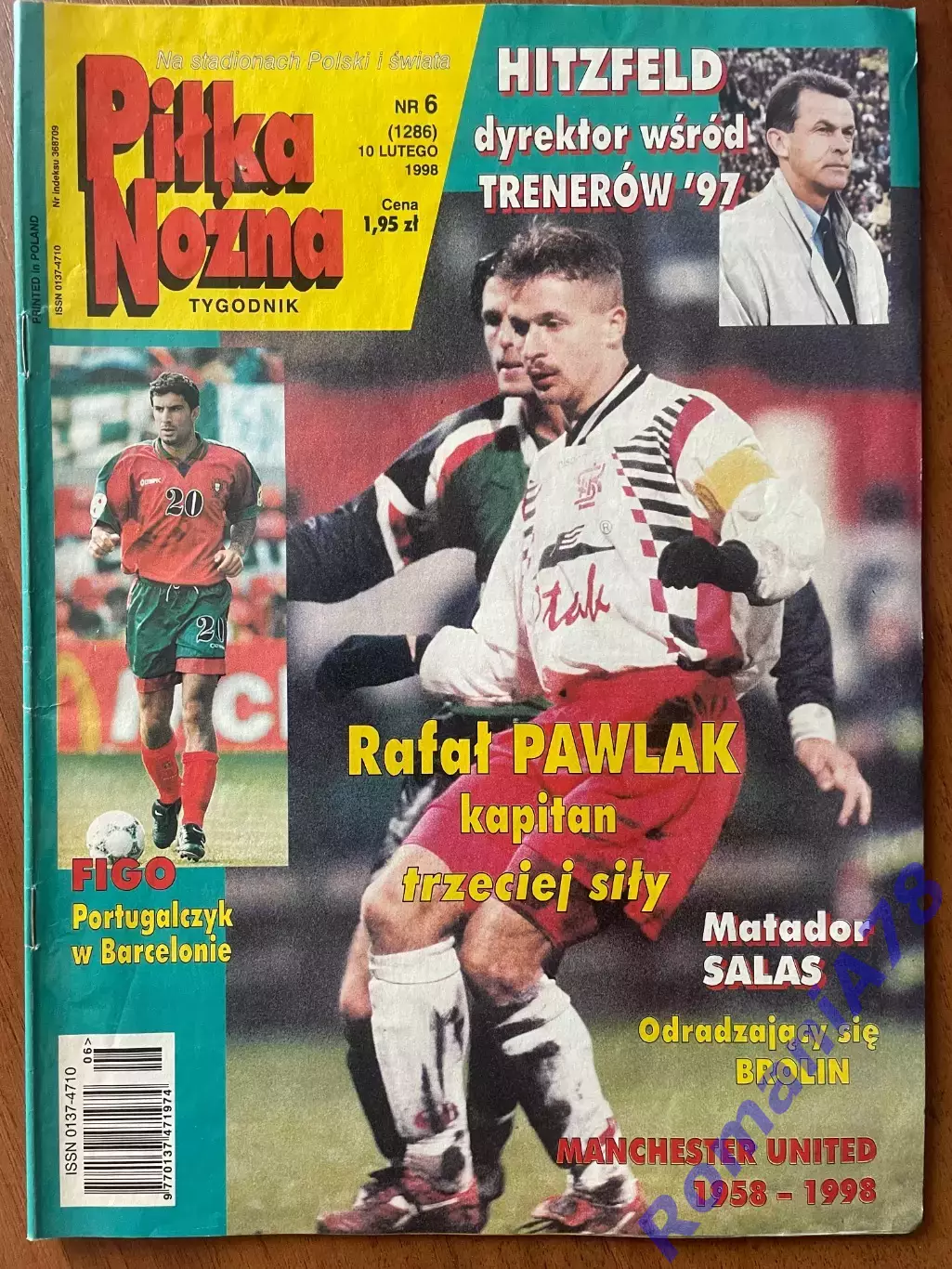 Журнал. Футбол Pilka Nozna N6/1998.Постер С.Аравія,Фігу,Бергкамп.