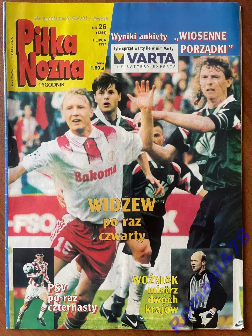 Журнал. Футбол Pilka Nozna 26/1997 Постер Відзев,Хорватія/Польща