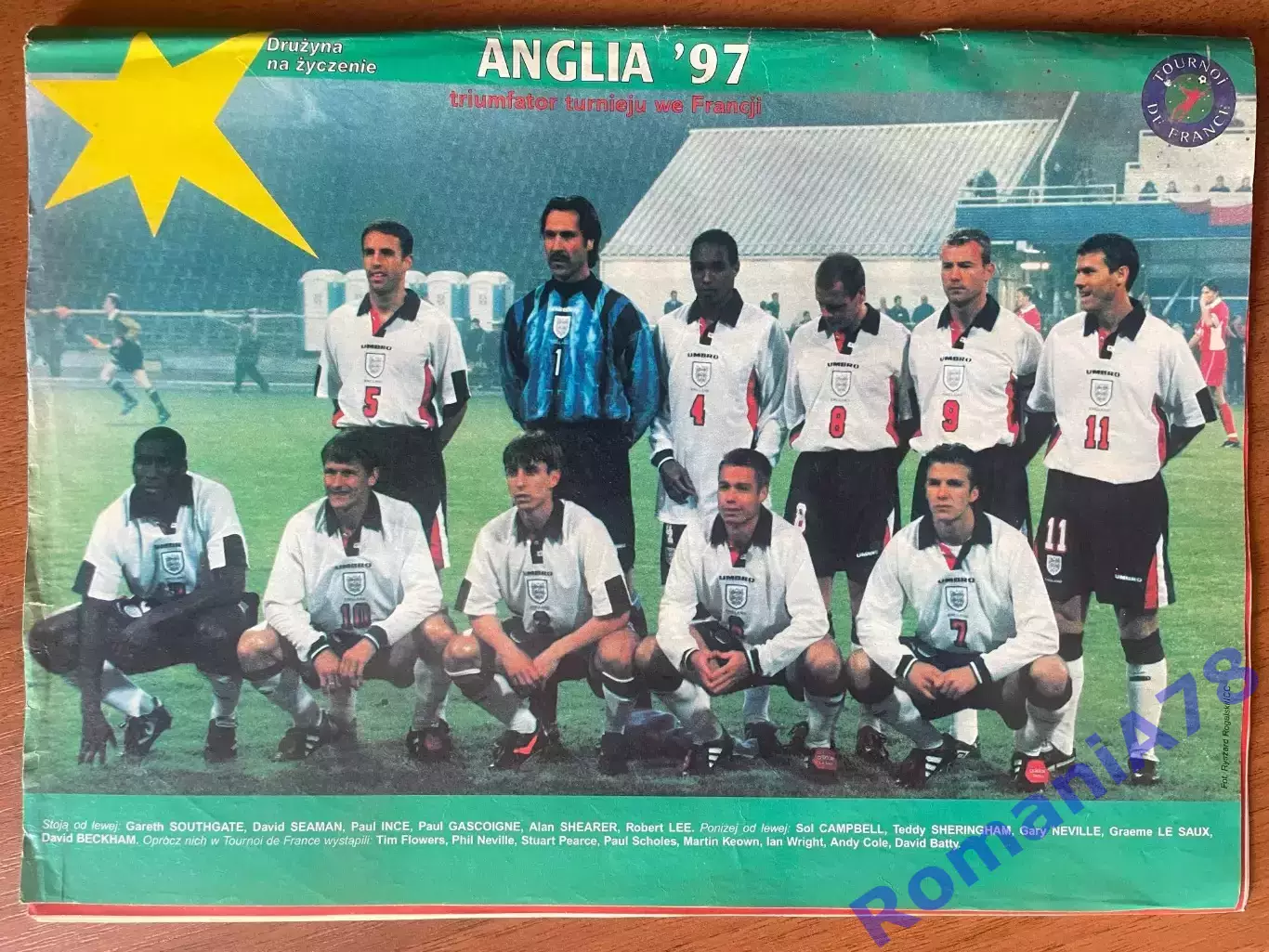 Журнал. Футбол Pilka Nozna 25/1997 Постер Англія 1