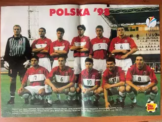 Футбол.Постер двосторонній з журналу Pilka Nozna Польща,Хайто ,Вієйра