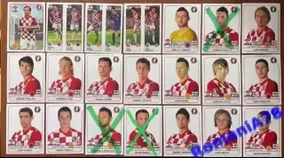 Футбол.Наклейки.Хорватія .Panini UEFA Euro France 2016