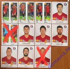 Футбол.Наклейки.Іспанія.Panini UEFA Euro France 2016