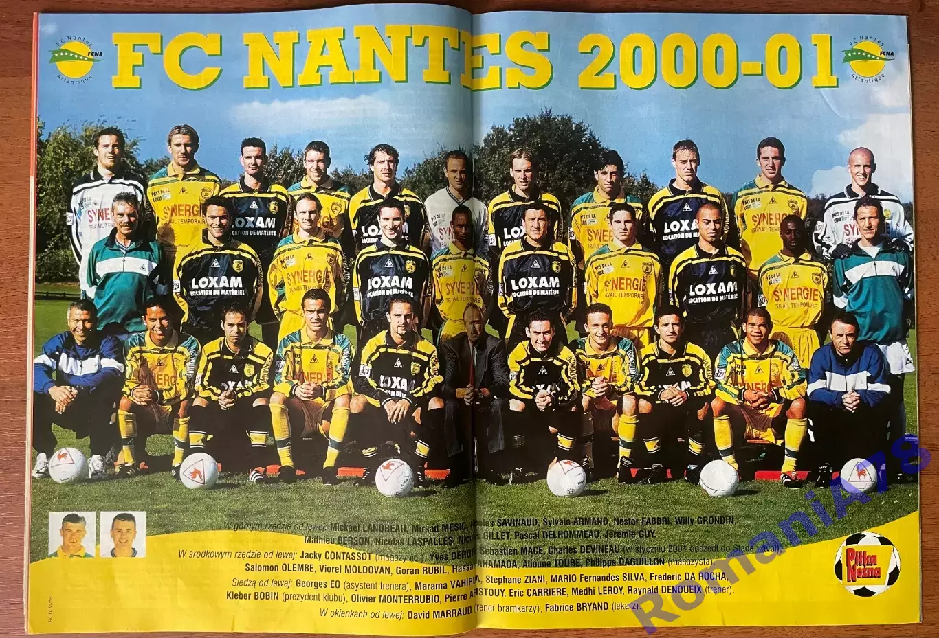 Журнал. Футбол Pilka Nozna N18/2001.Постер Нант,Канісарес. 1