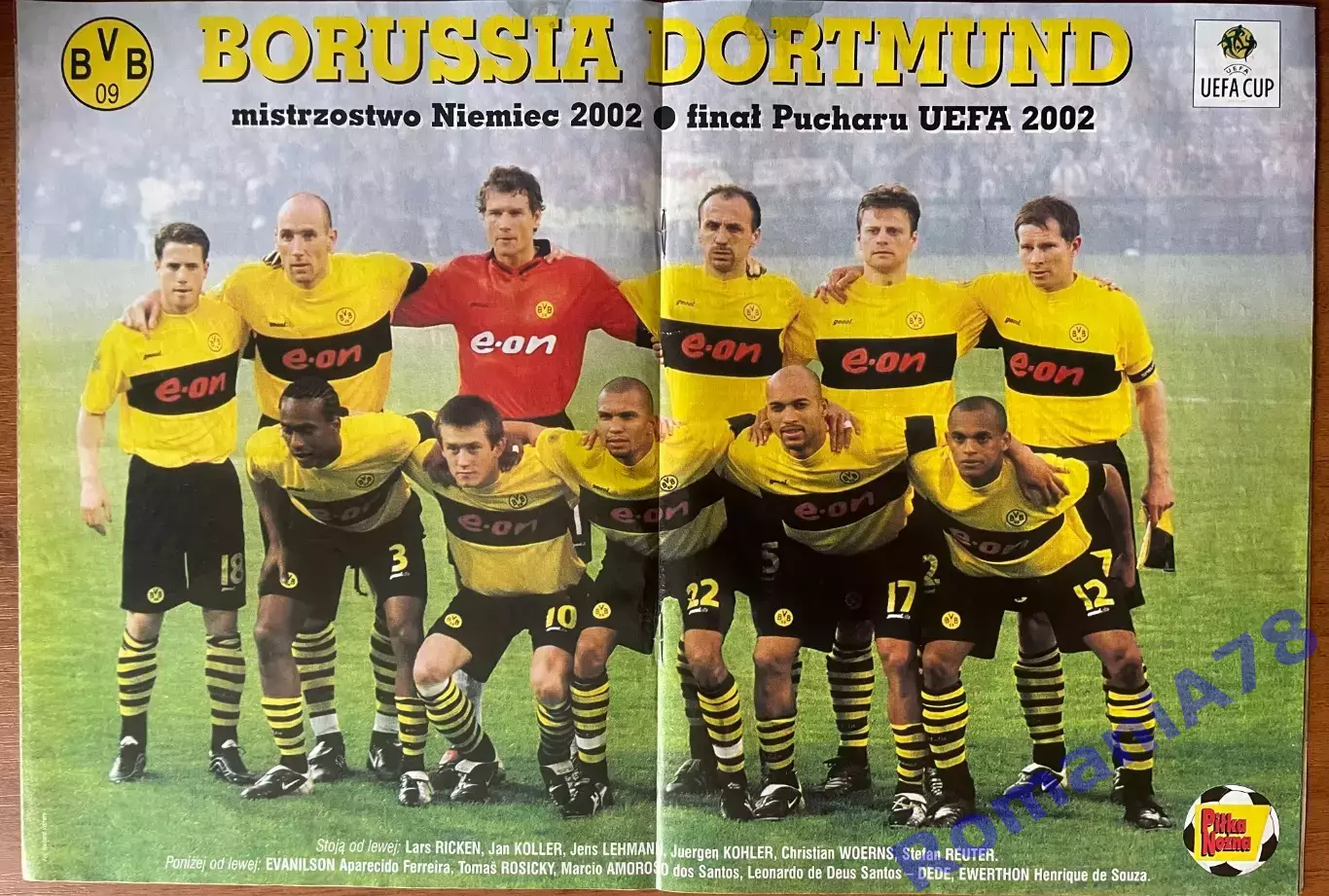 Журнал.Футбол Pilka Nozna N23/ 2002.Постер Боруссія(Дортмунд) 1