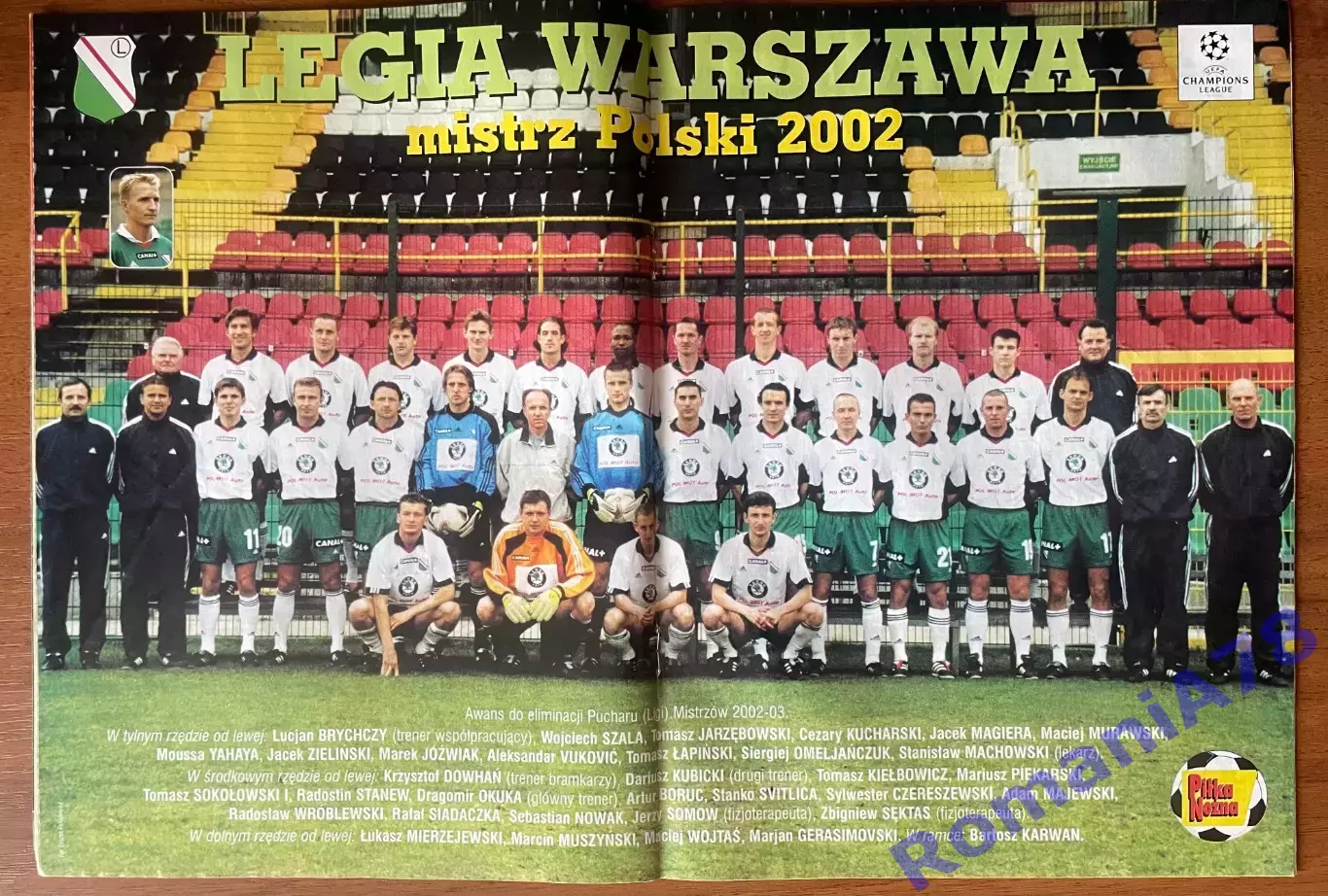 Журнал.Футбол Pilka Nozna N19/ 2002.Постер Легія. 1