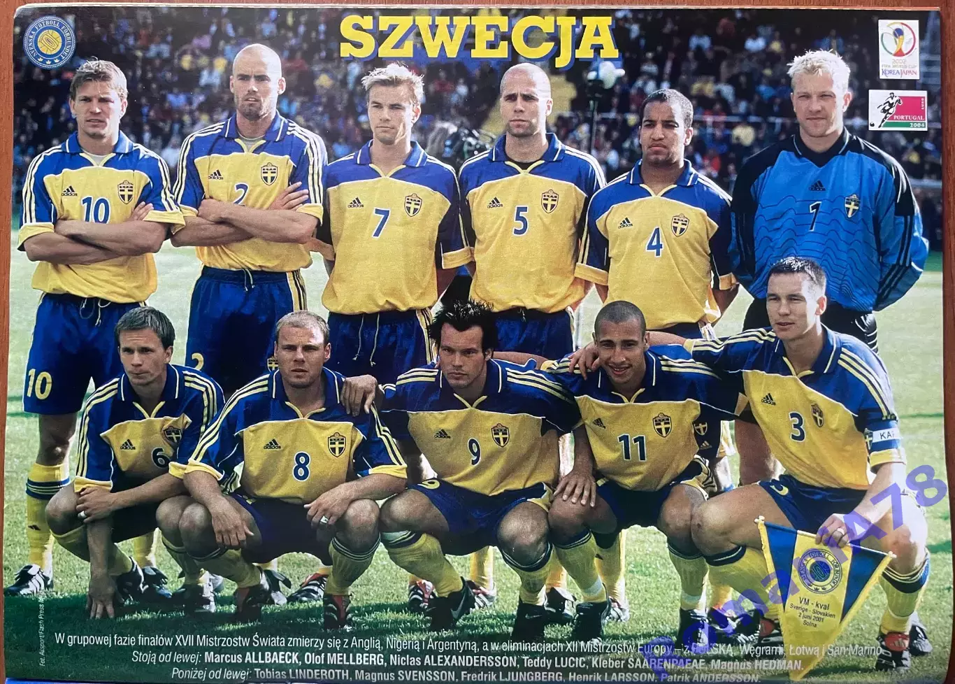 Журнал.Футбол Pilka Nozna N7/2002.Постер Бельгія,Швеція. 1