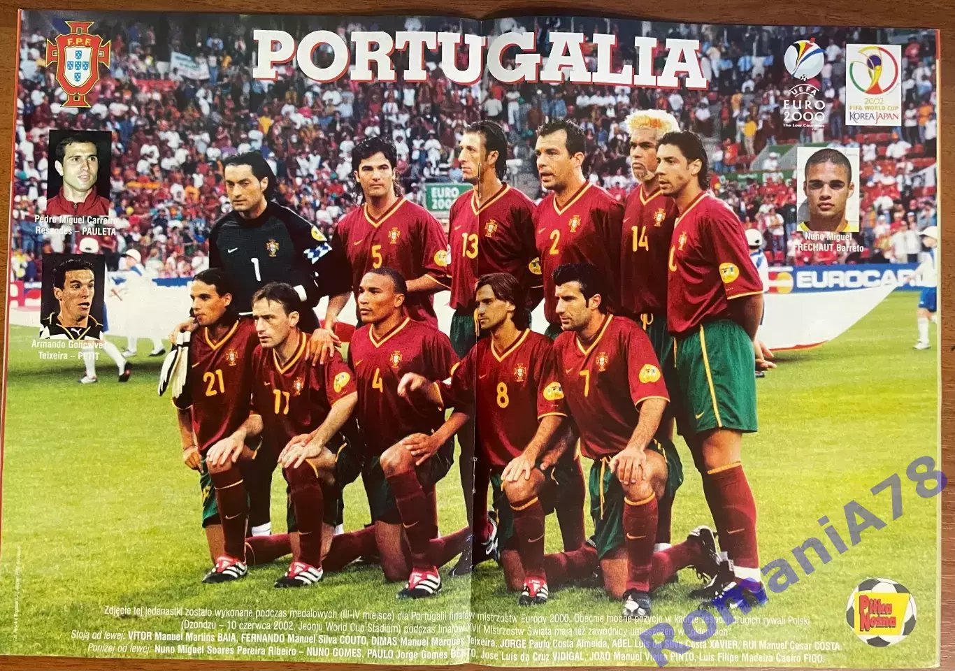 Журнал.Футбол Pilka Nozna N1/ 2002.Постер Португалія. 1