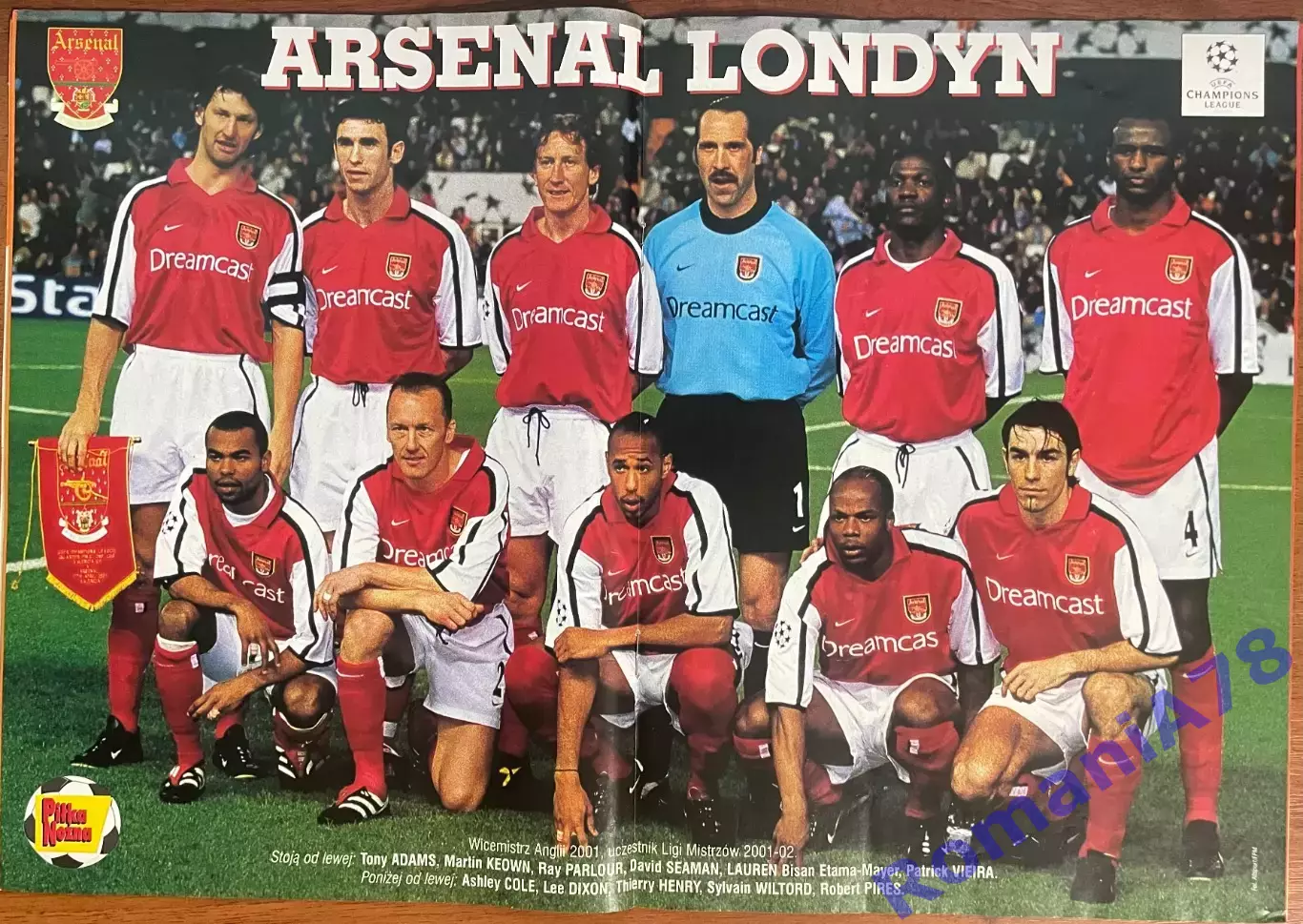 Журнал. Футбол PilkaNozna N29/2001.Постер Зідан,Арсенал . 1