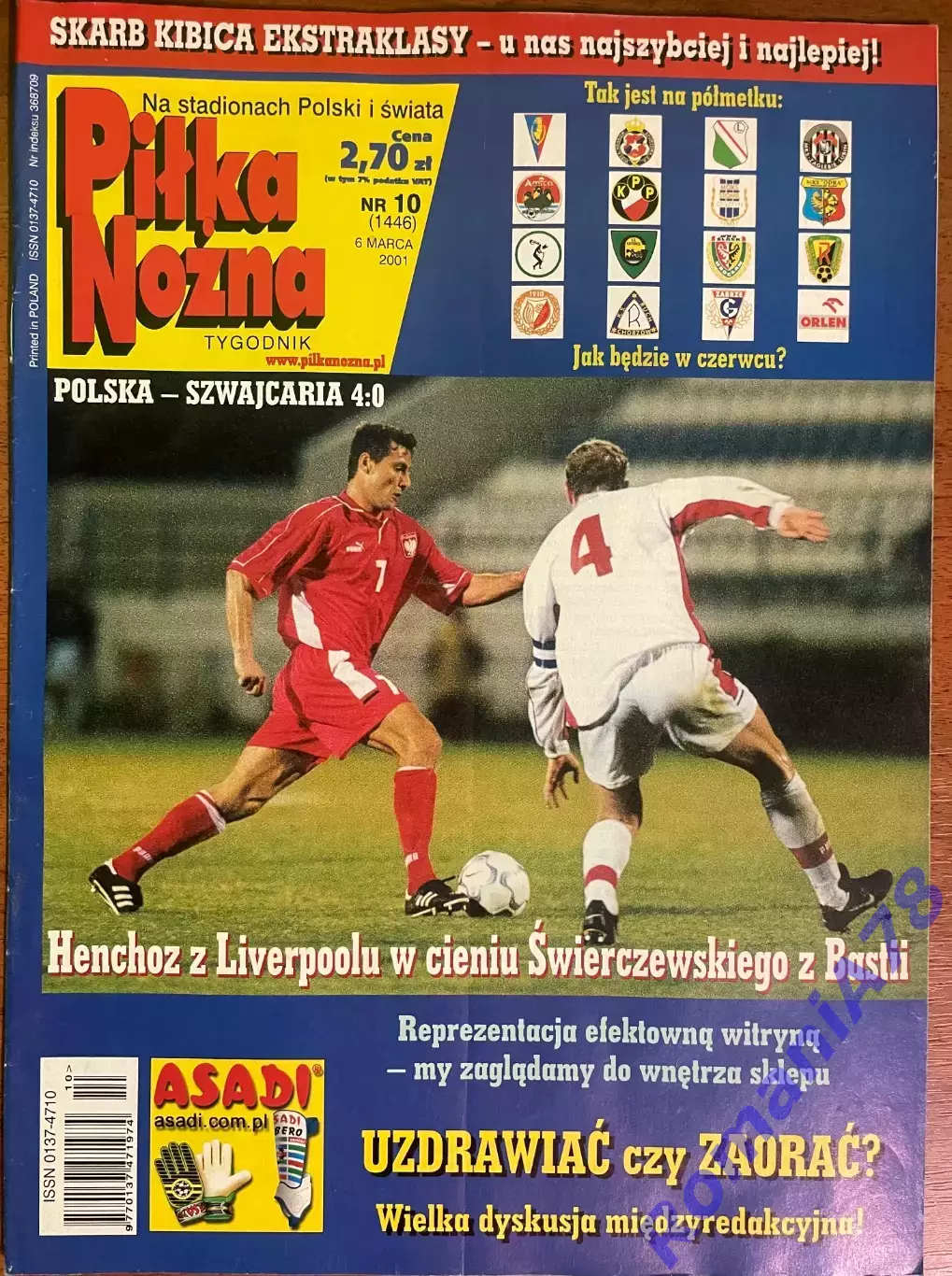 Журнал. Футбол Pilka Nozna N10/2001.Постер Сельта,Хаманн