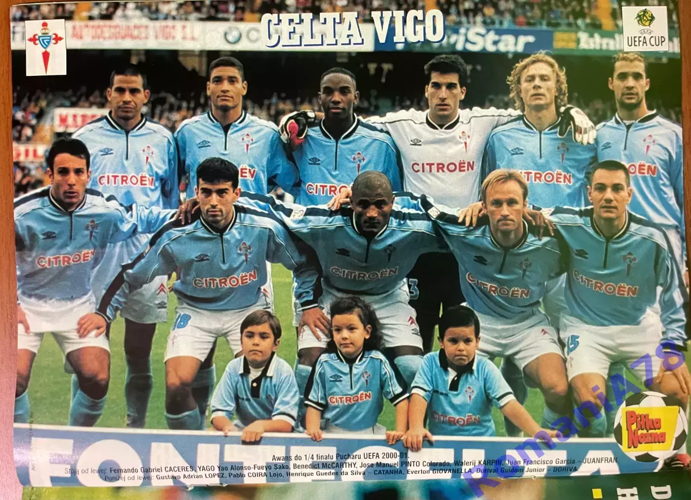 Журнал. Футбол Pilka Nozna N10/2001.Постер Сельта,Хаманн 1