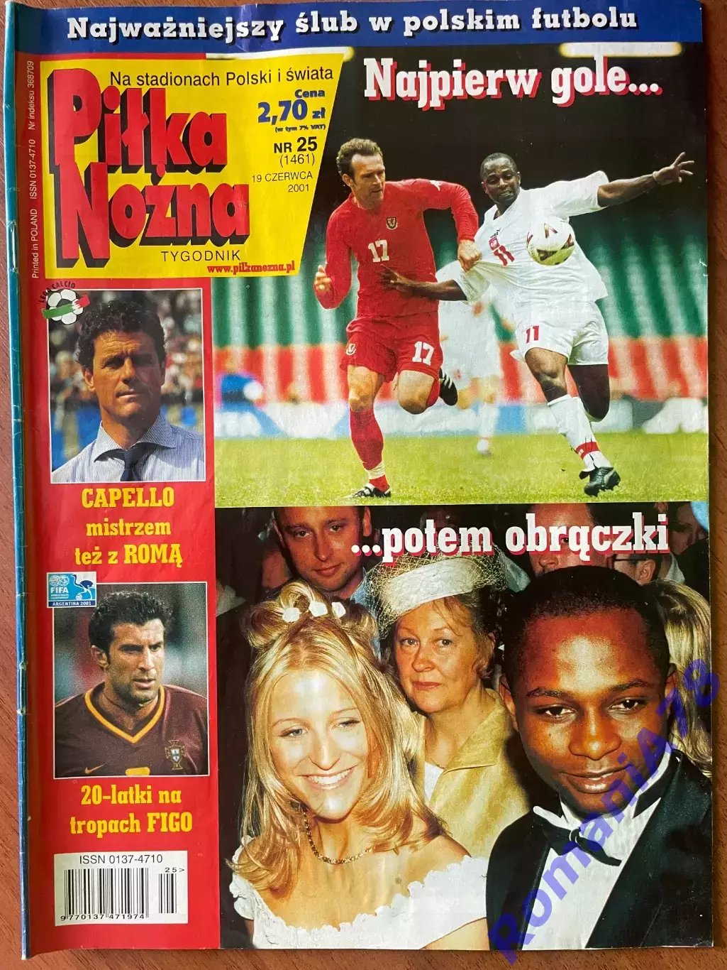 Журнал. ФутболPilka Nozna N25/2001.Постер Польща.