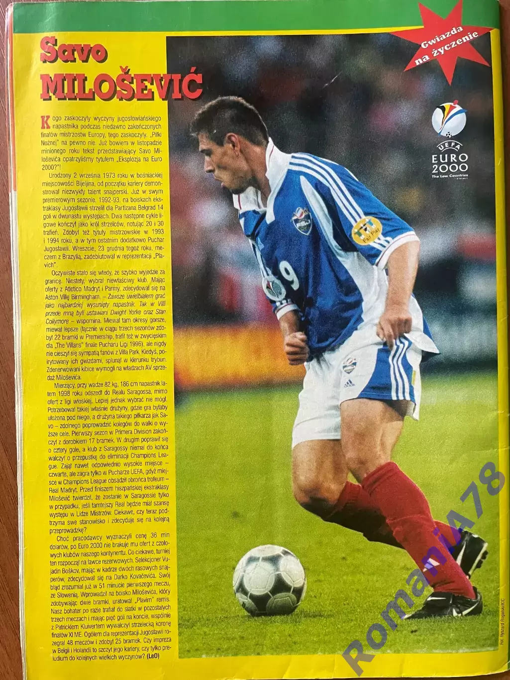 Журнал. Футбол Pilka Nozna N29/ 2000.Постер Аргентина,Мілошевич,Клюйверт. 3
