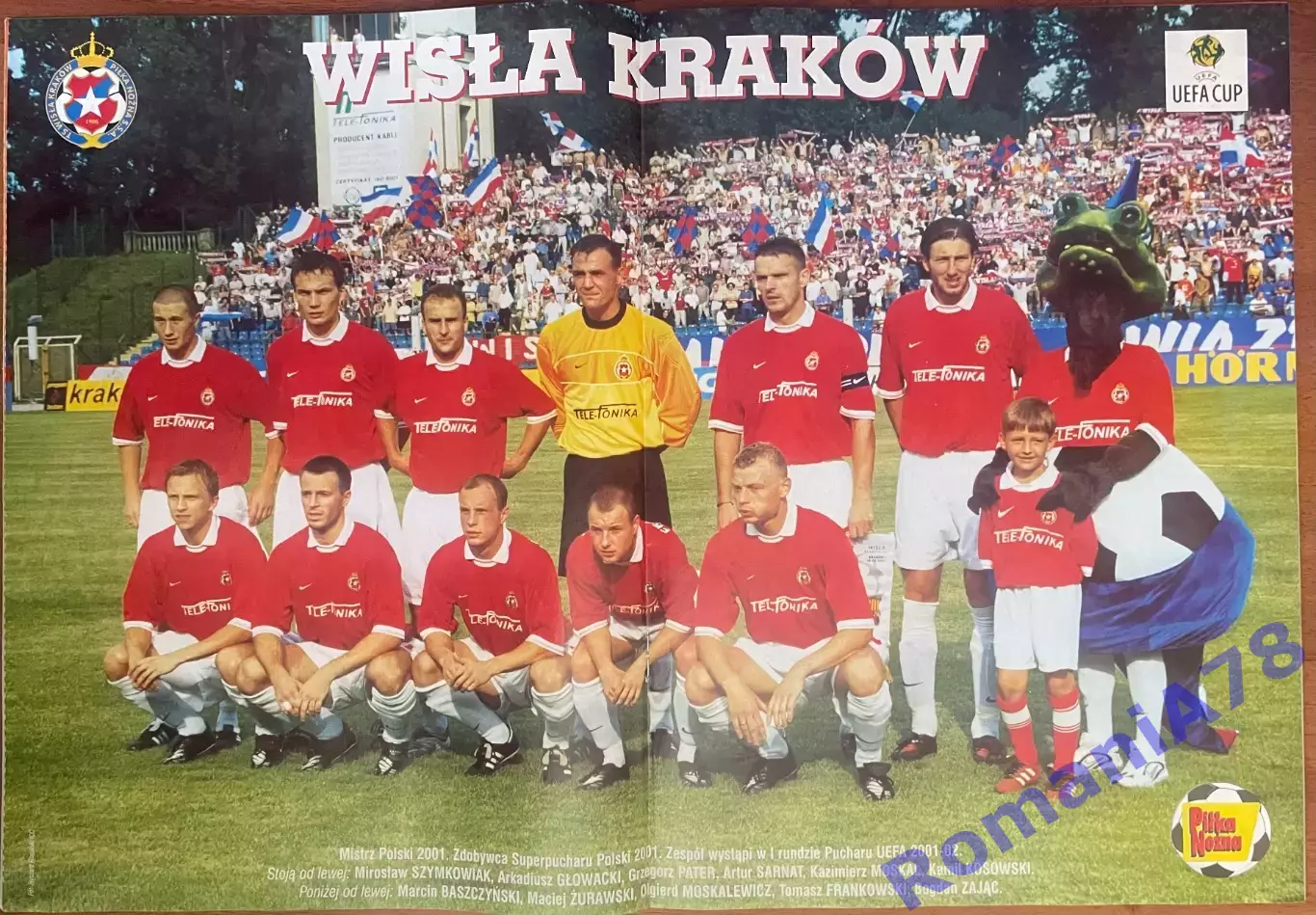 Журнал. Футбол Pilka Nozna N35/2001.Постер Вісла, Сульшер 2