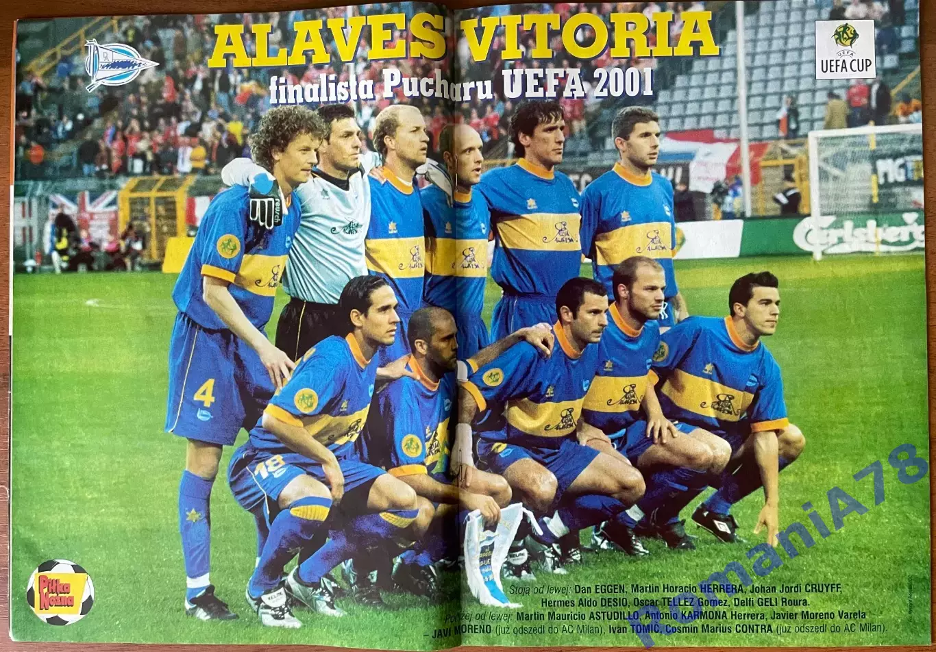 Журнал. Футбол Pilka Nozna N27/2001.Постер Алавес. 1