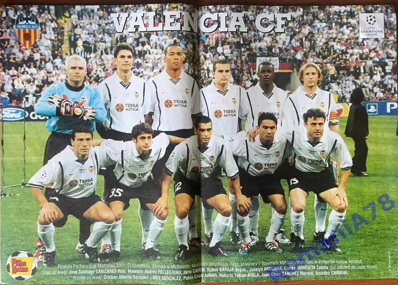 Журнал.Футбол Pilka Nozna N31/2001.Постер Валенсія 1