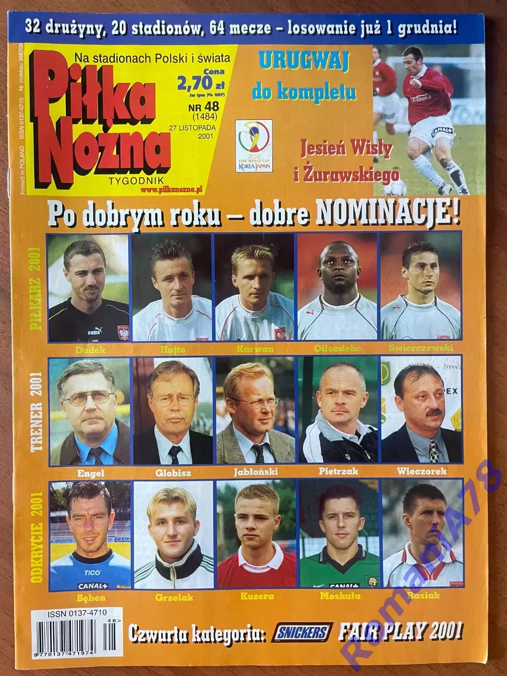 Журнал.Футбол Pilka Nozna N48/2001.Постер Камерун,Мбома.