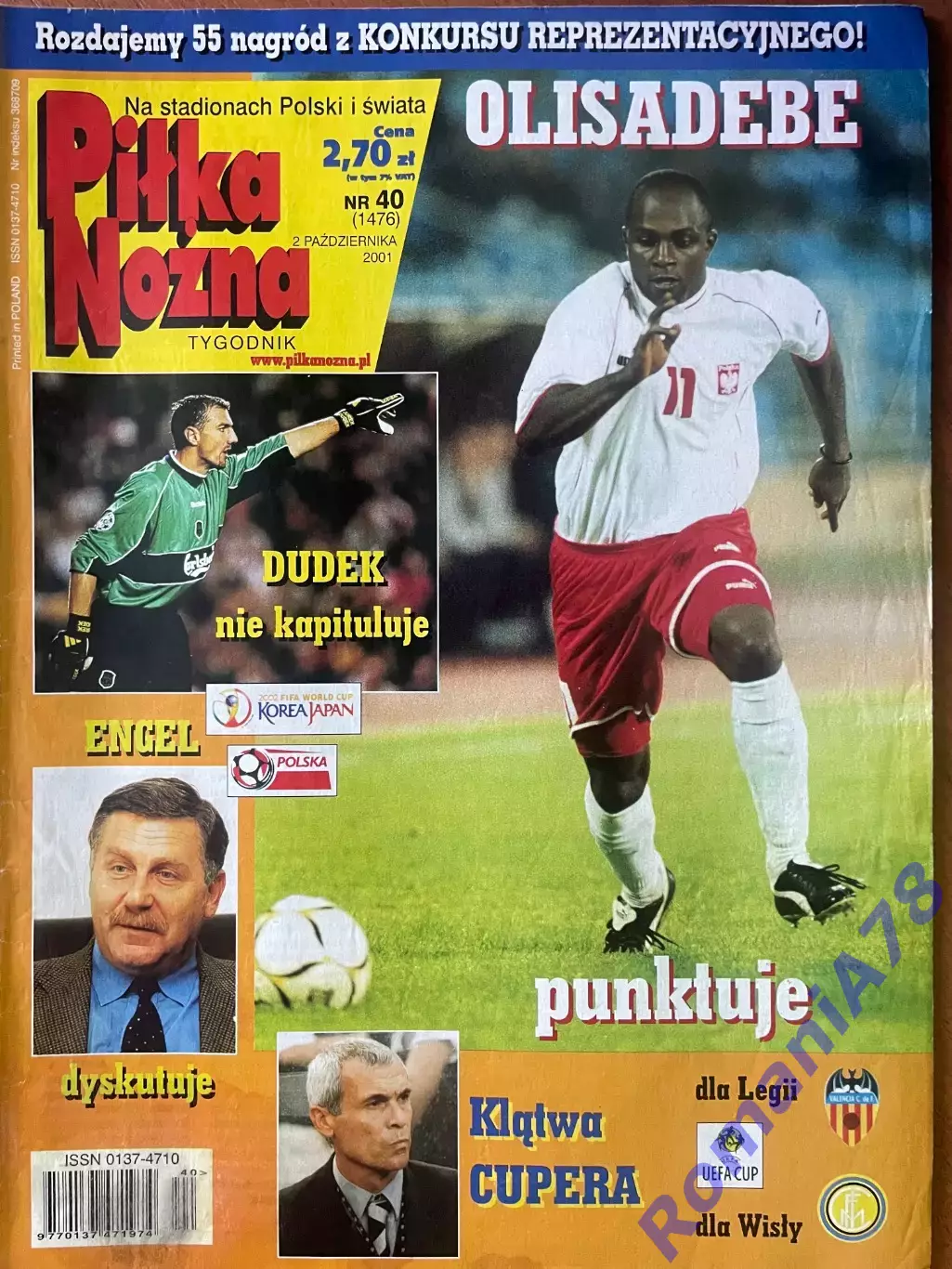 Журнал. Футбол Pilka Nozna N40/2001.Постер Іспанія