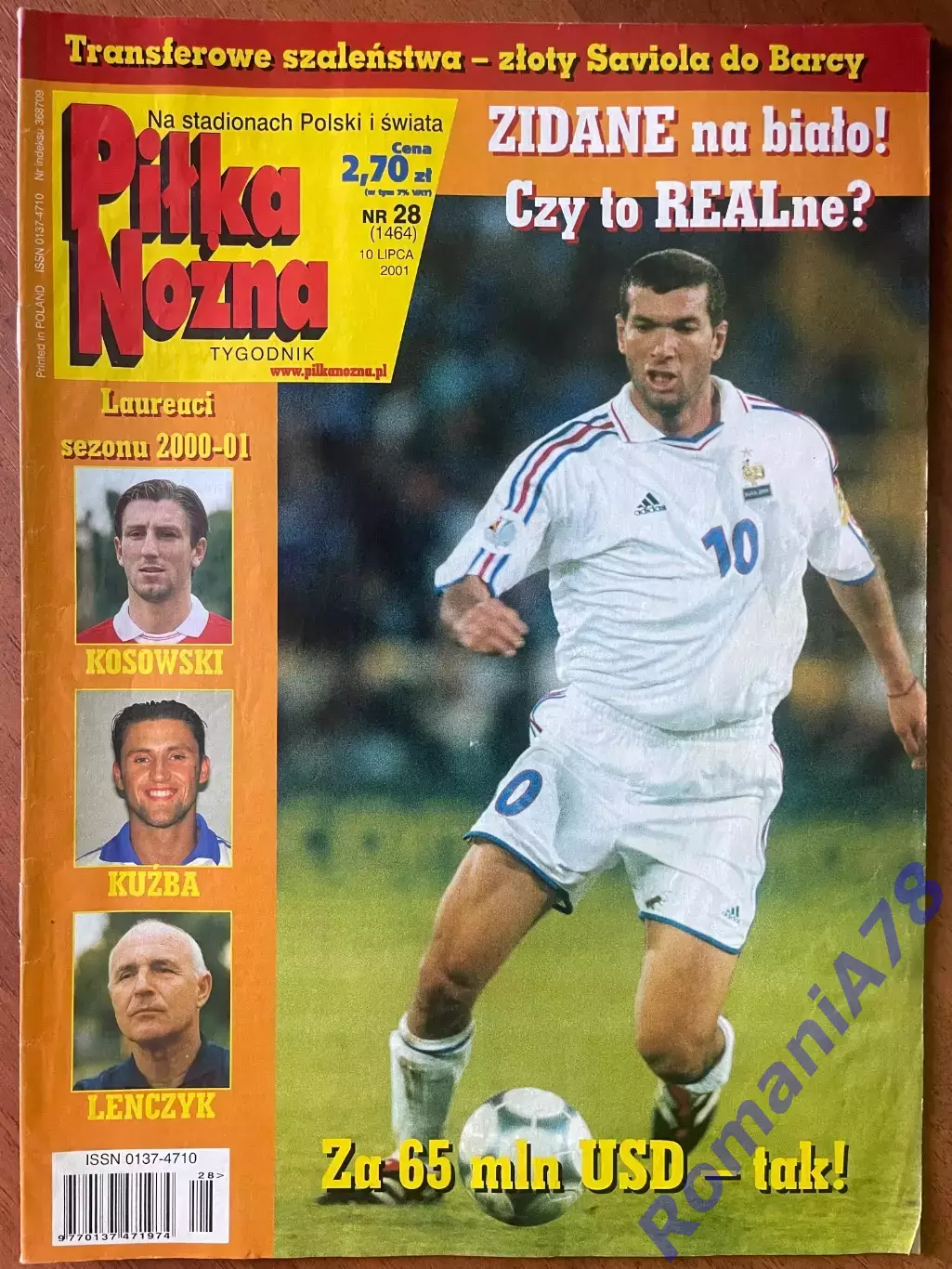 Журнал. Футбол Pilka Nozna N28/2001.Постер Франція