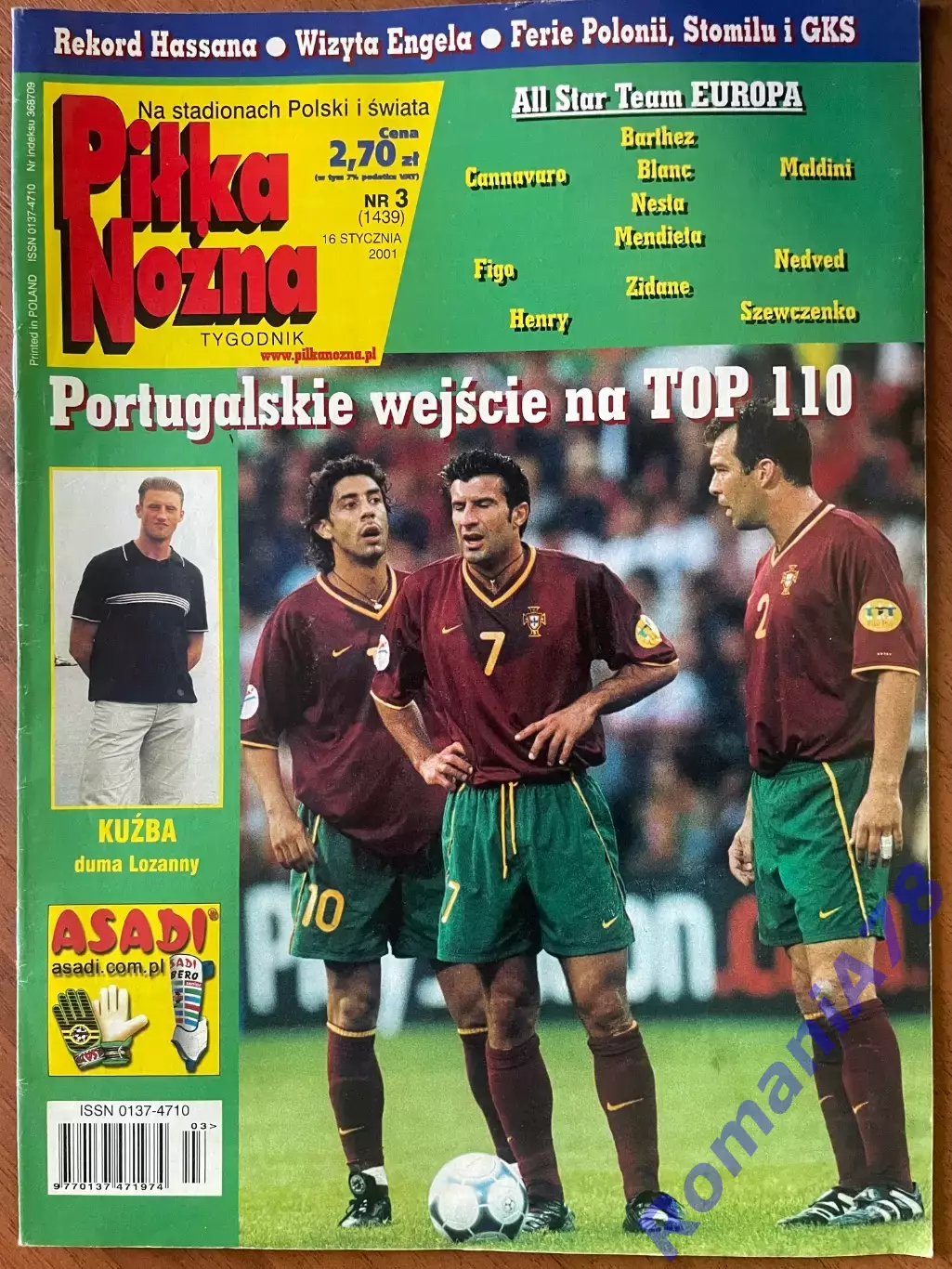 Журнал. Футбол Pilka Nozna N3/2001Постер Недвед,Сміт,Каннаваро.