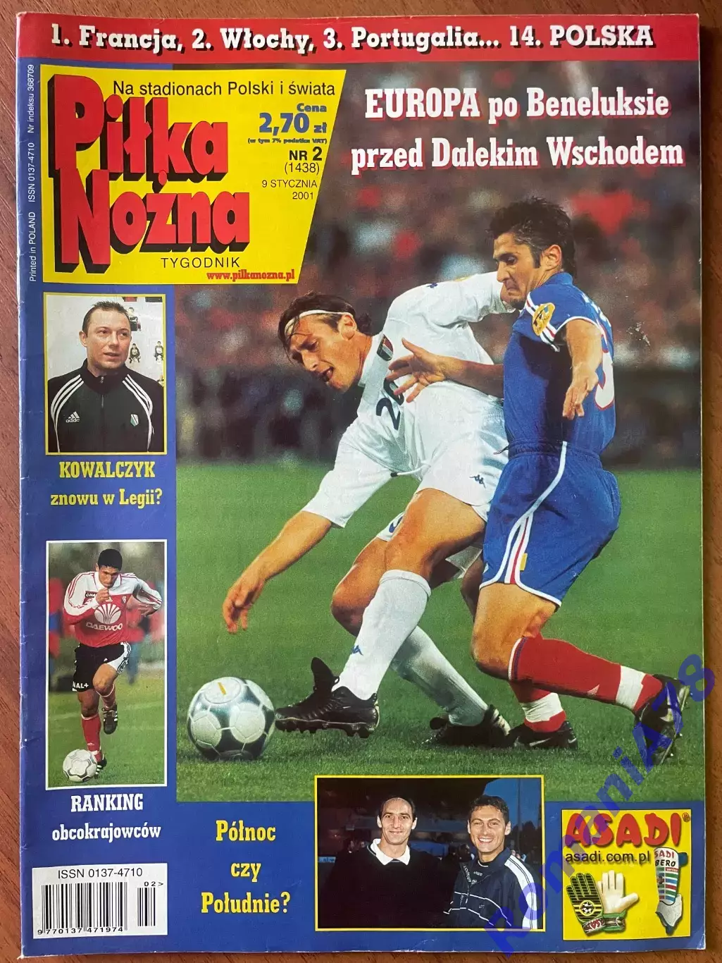 Журнал. Футбол Pilka Nozna N2/2001 Постер Данія,Рух