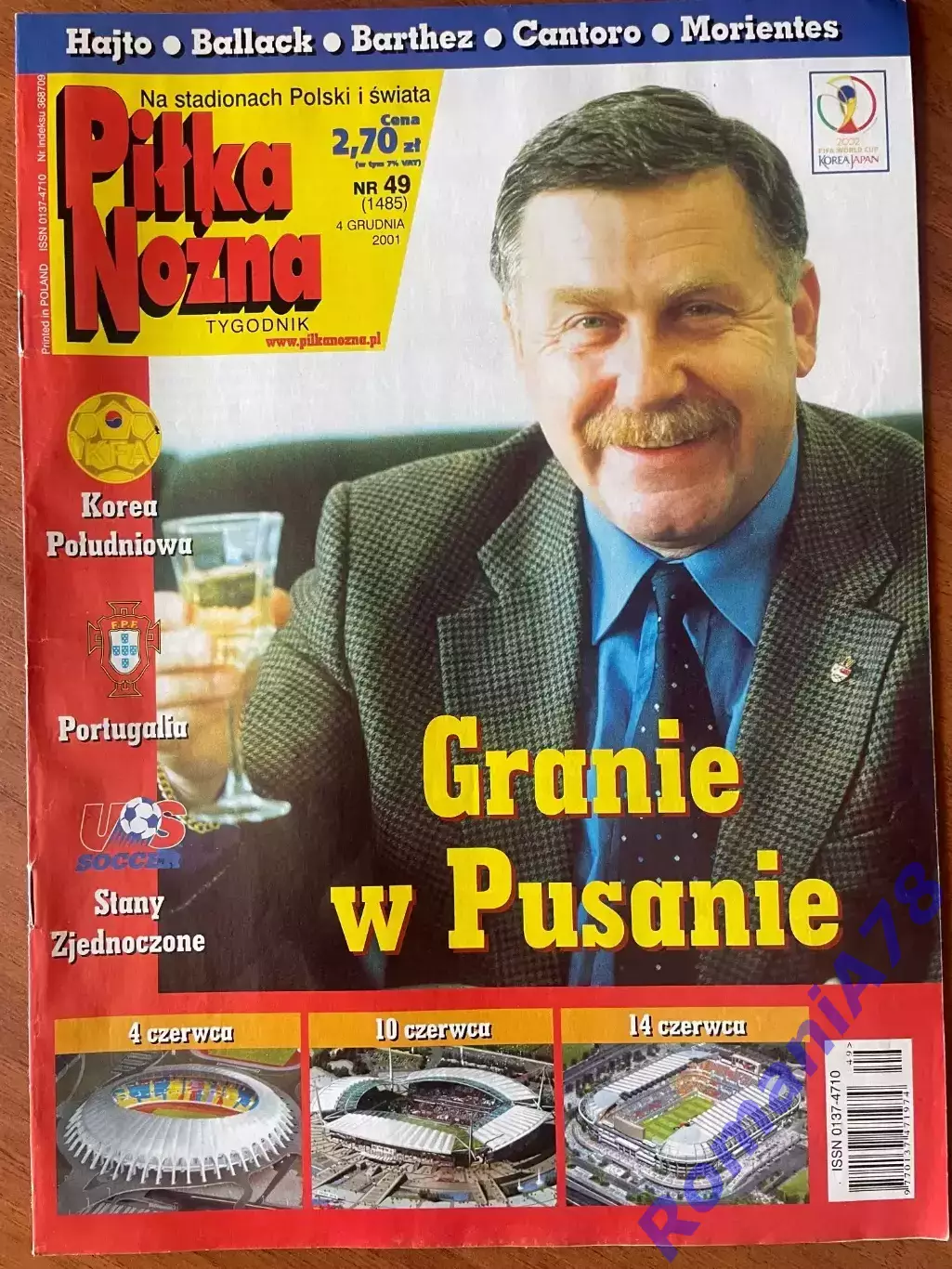 Журнал. Футбол Pilka Nozna N49/2001 Постер Польща