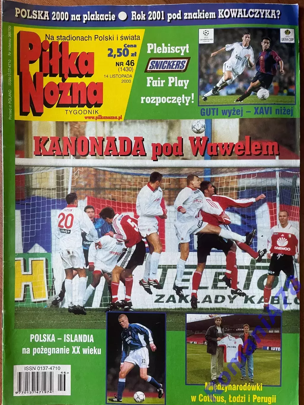 Журнал. Футбол Pilka Nozna N46/ 2000.Постер Польща .