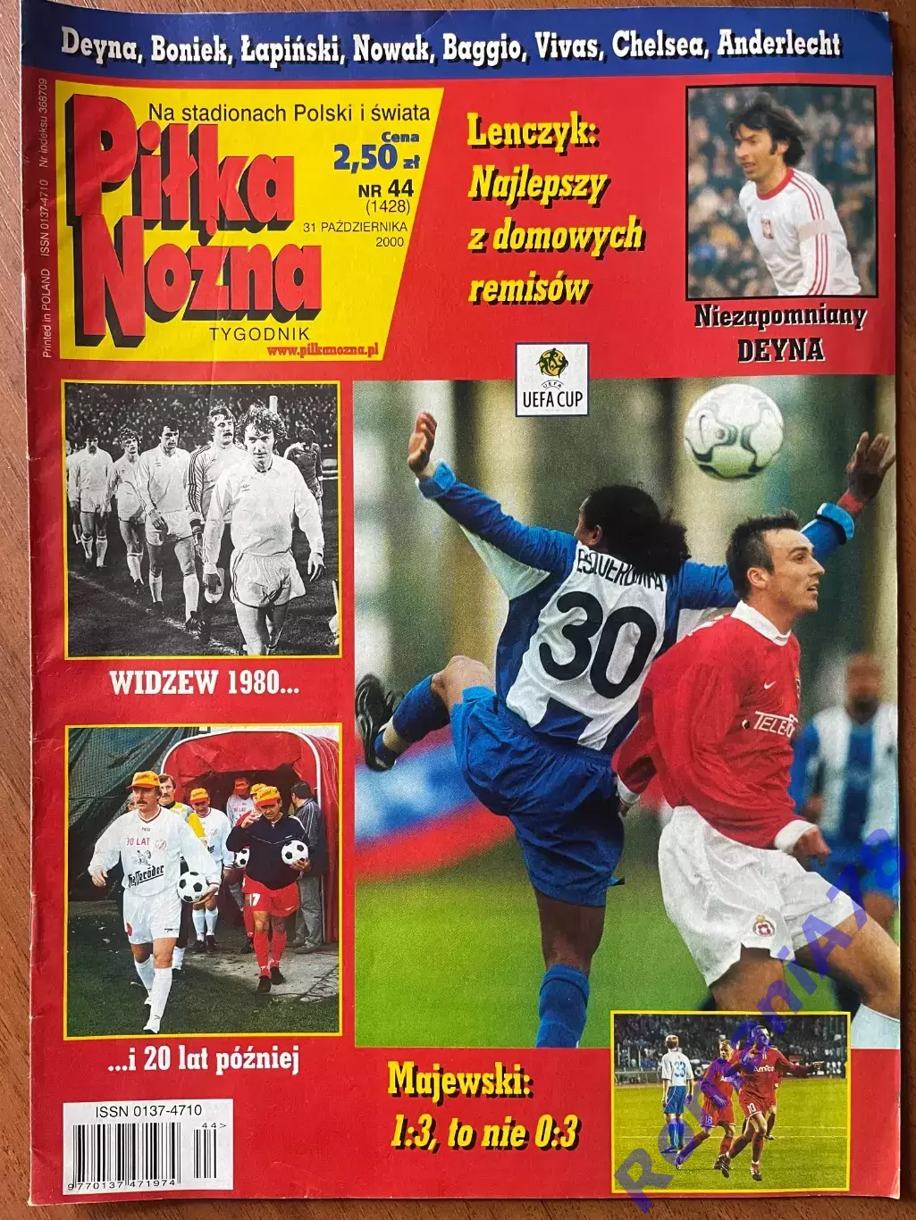 Журнал. ФутболPilka Nozna N44/ 2000.Постер Андерлехт,Баджо,Дейна.