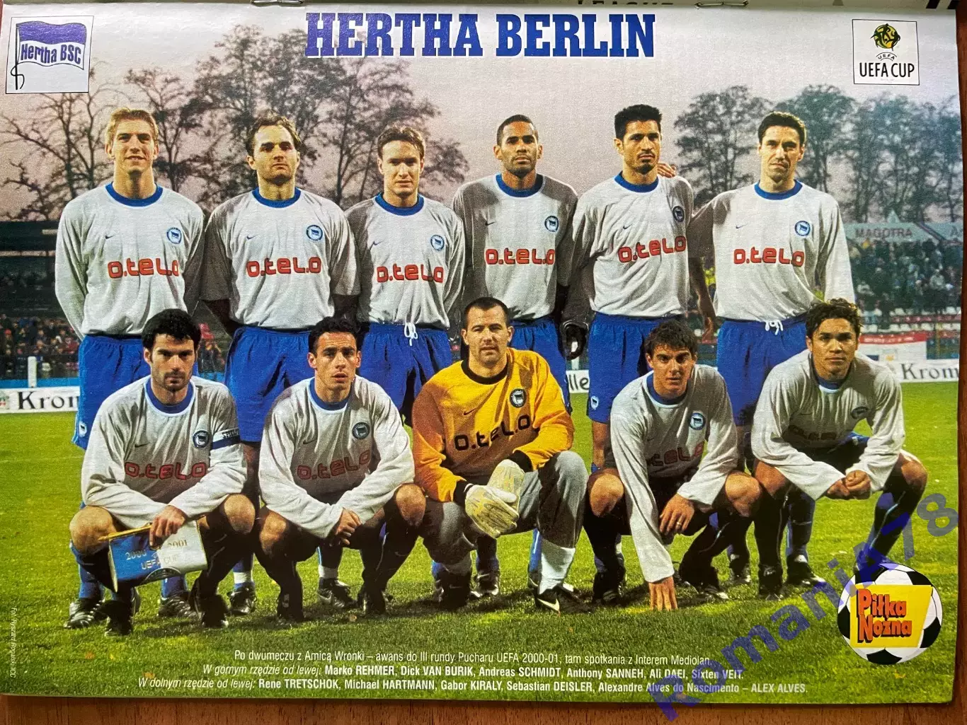 Журнал. Футбол Pilka Nozna N47/ 2000.Постер Герта,Арсенал . 2