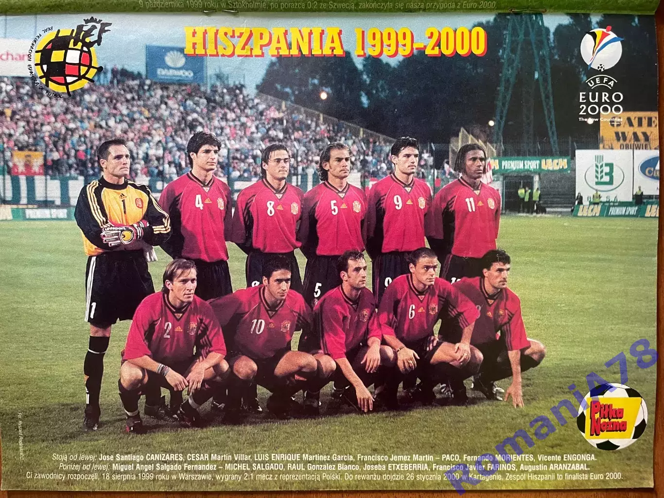Журнал. Футбол Pilka Nozna N3/ 2000.Постер Іспанія,Польща. 1