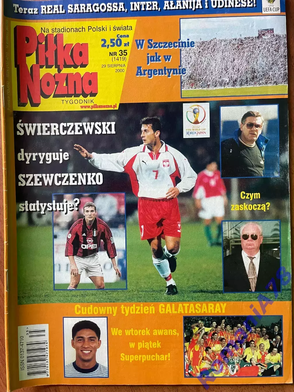 Журнал. Футбол Pilka Nozna N35/ 2000.Постер Ребров,Лужний