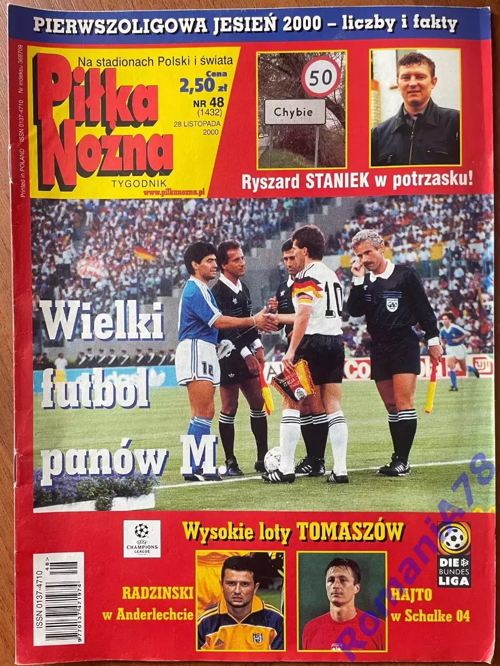 Журнал. Футбол Pilka Nozna N48/ 2000.Постер Ліверпуль,Ісландія.