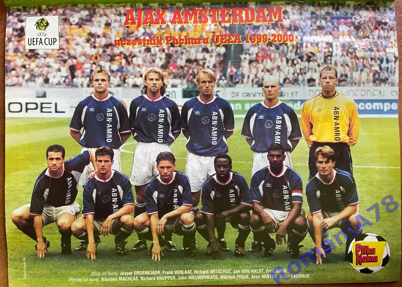 Журнал. Футбол Pilka Nozna N45/1999 Постер Аякс,Монако,Удінезе 1