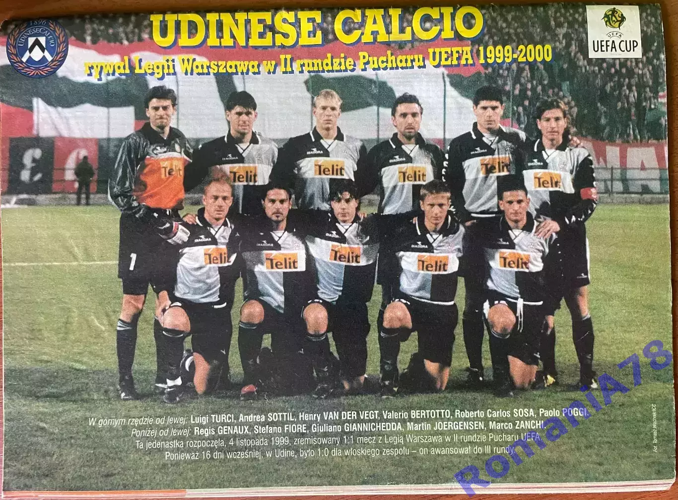 Журнал. Футбол Pilka Nozna N45/1999 Постер Аякс,Монако,Удінезе 3
