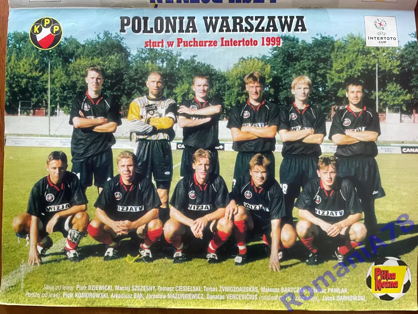 Журнал. Футбол Pilka Nozna N33/1999 Постер Босацкі,Руй Кошта,Лєх,Полонія. 2