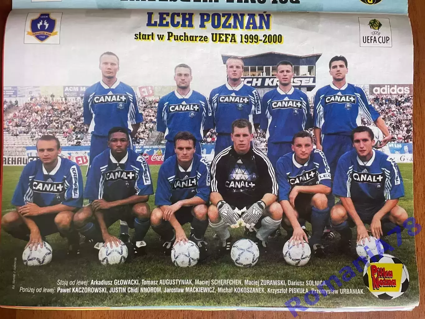 Журнал. Футбол Pilka Nozna N33/1999 Постер Босацкі,Руй Кошта,Лєх,Полонія. 3