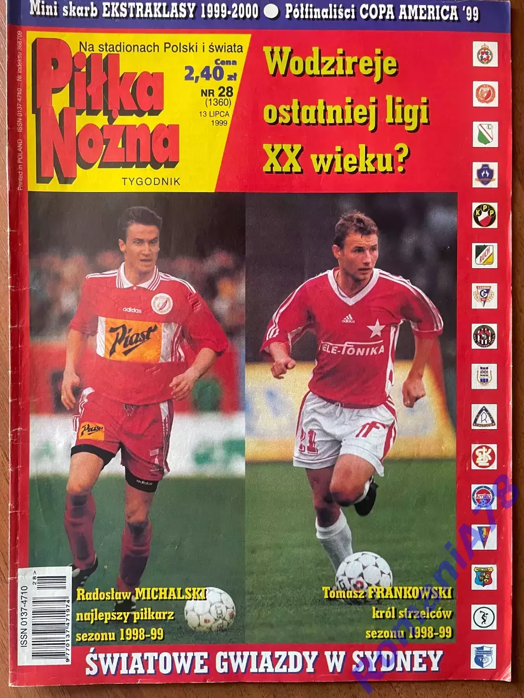 Журнал. Футбол Pilka Nozna N28/1999 Постер Цитко,Павлак,Зірки